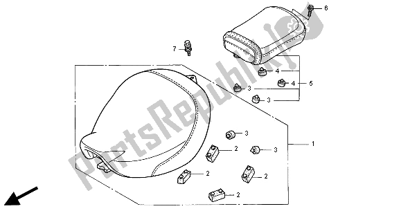 All parts for the Seat of the Honda VT 750C 2000