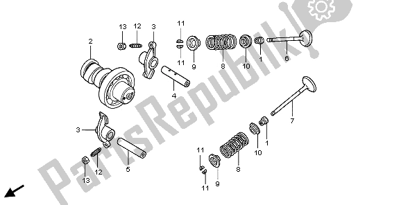All parts for the Camshaft & Valve of the Honda FES 150 2009
