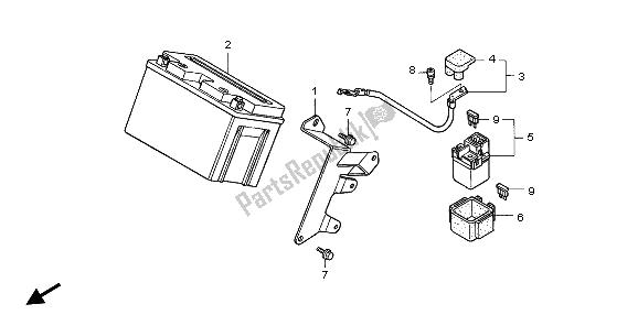 All parts for the Battery of the Honda FMX 650 2005