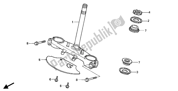 All parts for the Steering Stem of the Honda NX 650 1994