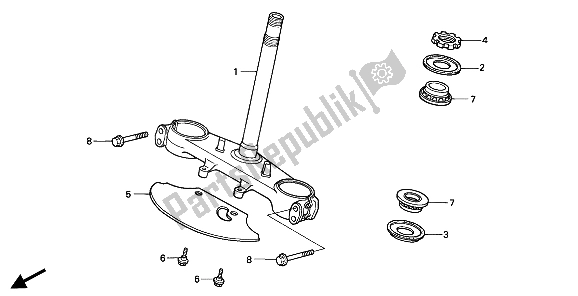 Todas las partes para Vástago De Dirección de Honda NX 650 1994