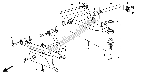 Tutte le parti per il Braccio Anteriore del Honda TRX 500 FA Fourtrax Foreman Rubican 2009