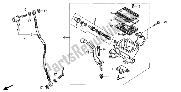Todas las partes para Cilindro Maestro Del Freno Delantero de Honda XBR 500 1985