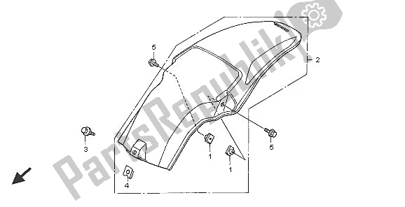 Tutte le parti per il Parafango Posteriore del Honda CR 85 RB LW 2005