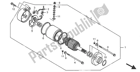 Todas las partes para Motor De Arranque de Honda TRX 250 EX Sporttrax 2005