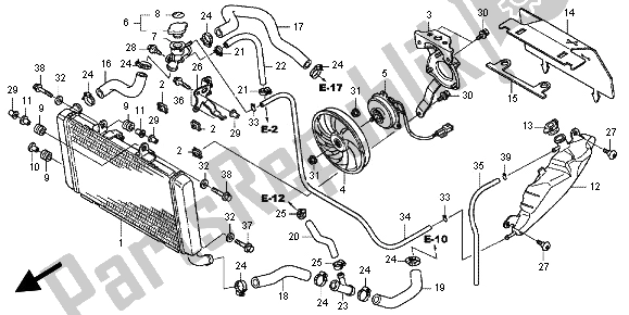All parts for the Radiator of the Honda CBR 600 FA 2012