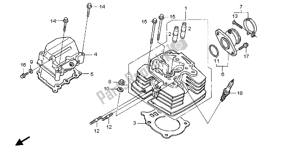 Todas las partes para Cabeza De Cilindro de Honda TRX 350 FE Fourtrax 4X4 ES 2004