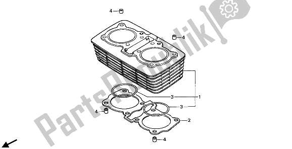 All parts for the Cylinder of the Honda CB 450S 1986