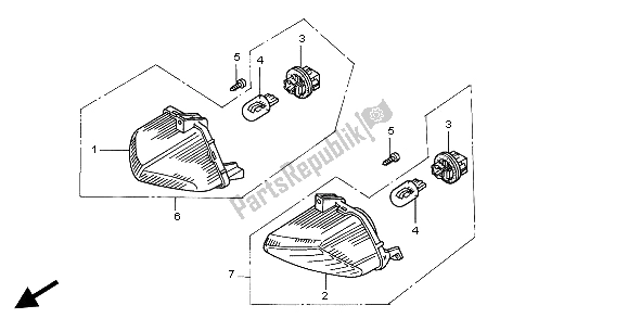 Tutte le parti per il Winker del Honda VFR 800 2004