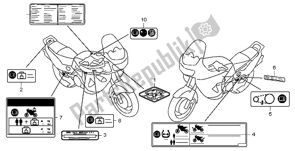 Tutte le parti per il Etichetta Di Avvertenza del Honda XL 1000V 2011