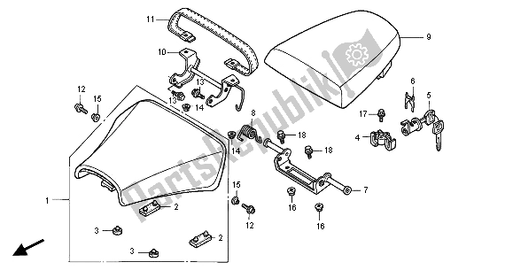 Toutes les pièces pour le Siège du Honda CBR 900 RR 2001