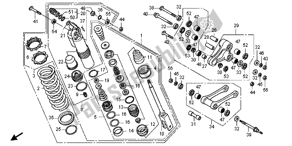 Alle onderdelen voor de Achterkussen van de Honda CRF 250R 2013