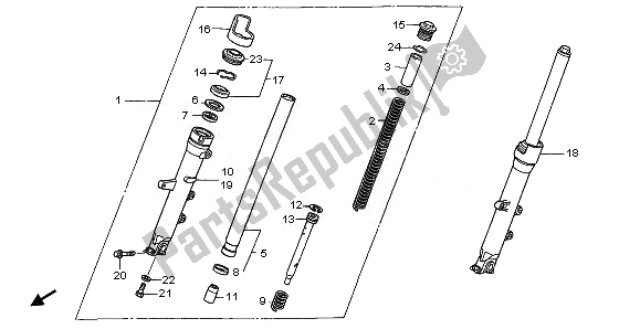 All parts for the Front Fork of the Honda NT 700V 2008