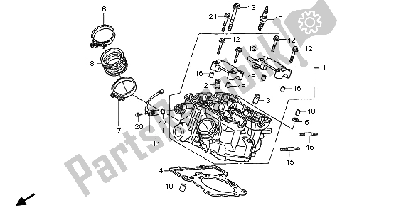 Tutte le parti per il Testata Posteriore del Honda XL 1000V 2006