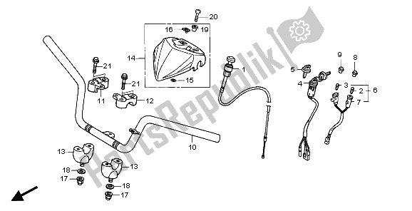 Todas las partes para Manejar Tubo de Honda TRX 250 EX Sportrax 2007