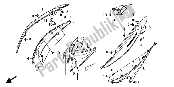 Toutes les pièces pour le Couverture De Corps du Honda NSC 502 WH 2013