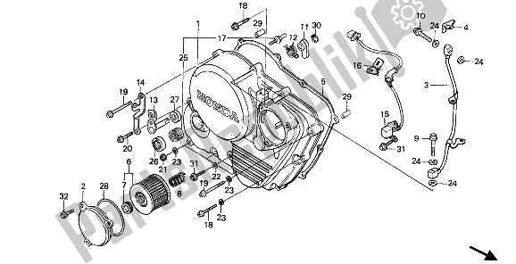 Todas las partes para Tapa Del Cárter Derecho de Honda XR 600R 1985