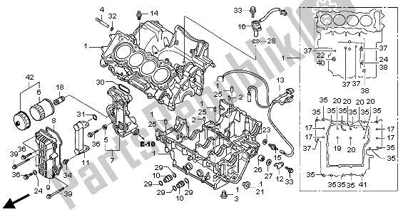 All parts for the Crankcase of the Honda CBF 600S 2007