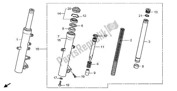 All parts for the Front Fork of the Honda NSS 250S 2008