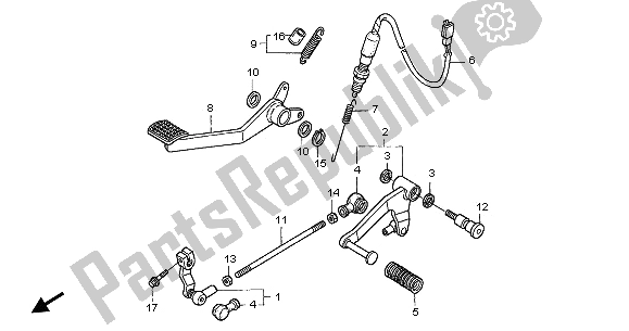 All parts for the Pedal of the Honda NT 650V 2003