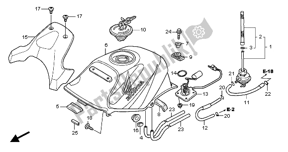 All parts for the Fuel Tank of the Honda CBR 125 RW 2005