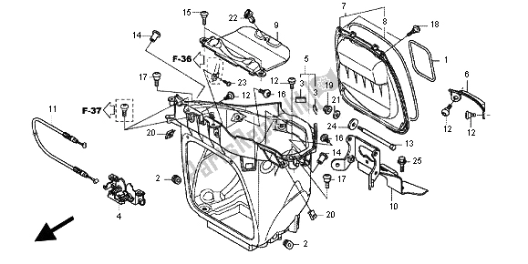 Todas las partes para Caja De Equipaje de Honda NC 700 XD 2012