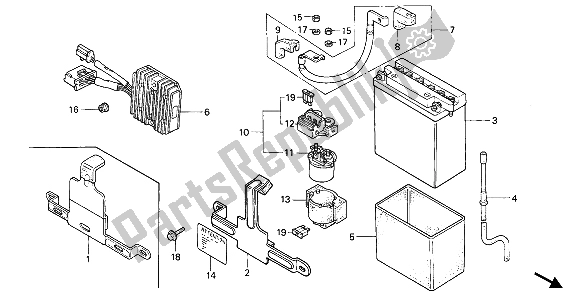 All parts for the Battery of the Honda XL 600V Transalp 1990