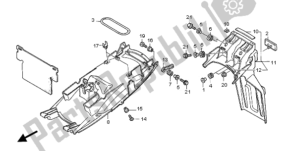 All parts for the Rear Fender of the Honda CBF 600 SA 2005