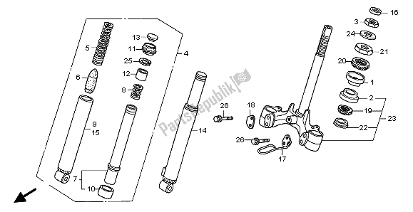 All parts for the Front Fork & Front Cushion of the Honda NPS 50 2007