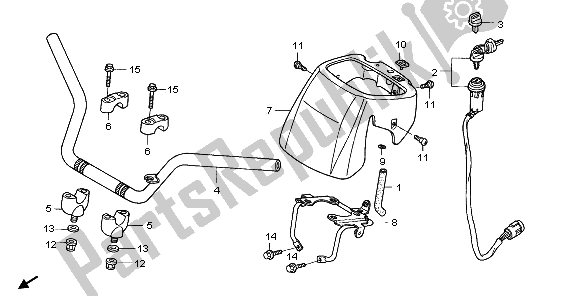 All parts for the Handle Pipe of the Honda TRX 400 FA Fourtrax Rancher AT 2006