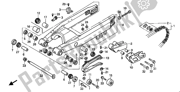 Todas las partes para Basculante de Honda CR 500R 2 1992