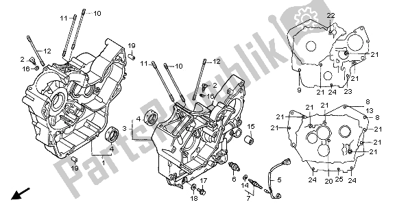 All parts for the Crankcase of the Honda NT 650V 2003