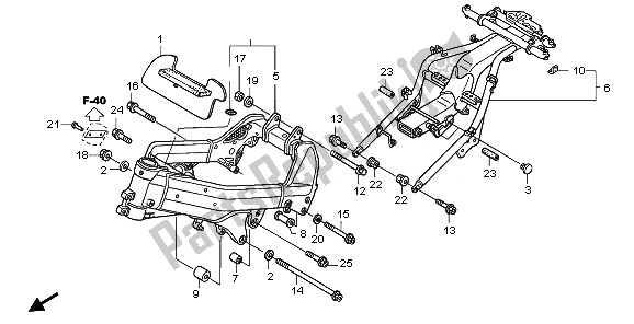 All parts for the Frame Body of the Honda VFR 800 2010