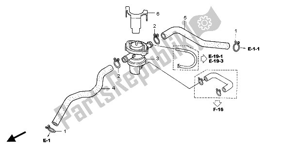 Alle onderdelen voor de Regelklep Voor Luchtinjectie van de Honda VT 125C 2001