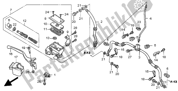 Tutte le parti per il Fr. Pompa Freno del Honda TRX 350 FE Fourtrax 4X4 ES 2006