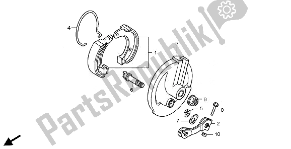 All parts for the Front Brake Pedal of the Honda CRF 50F 2010