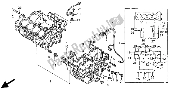 Todas las partes para Caja Del Cigüeñal de Honda CBR 900 RR 1999