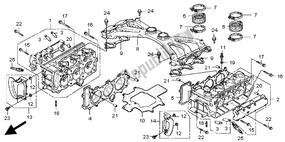 All parts for the Cylinder Head of the Honda GL 1800 2012