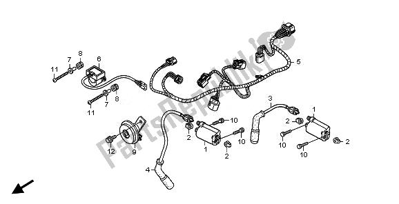 Tutte le parti per il Cablaggio Secondario E Bobina Di Accensione del Honda XL 125V 2011