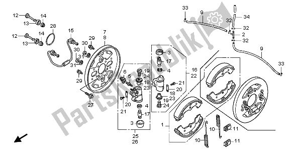 All parts for the Front Brake Panel of the Honda TRX 400 FW Fourtrax Foreman 2002
