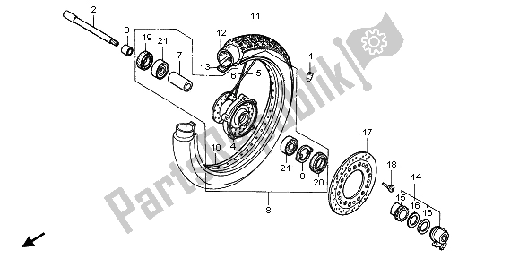 Tutte le parti per il Ruota Anteriore del Honda VT 600C 1995