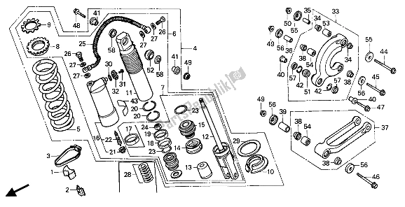 Todas las partes para Cojín Trasero de Honda CR 125R 1986