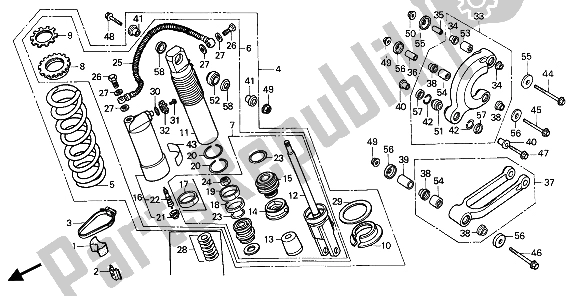 Todas las partes para Cojín Trasero de Honda CR 125R 1986