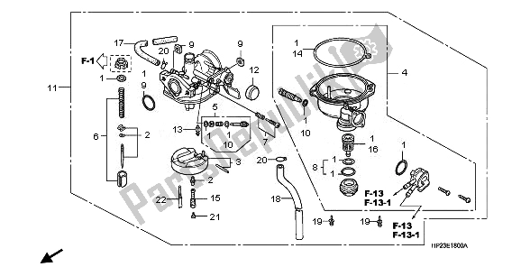 Toutes les pièces pour le Carburateur du Honda TRX 90X 2011