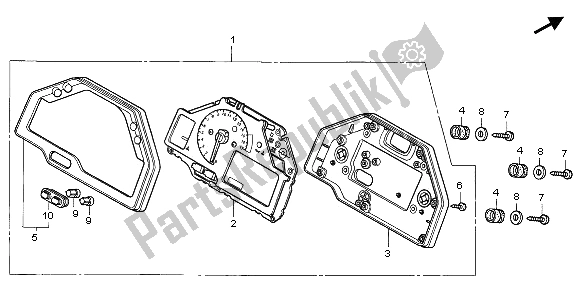 All parts for the Meter (kmh) of the Honda CBR 600 RR 2003