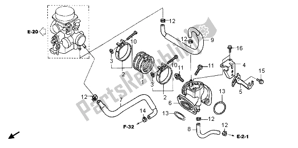 All parts for the Intake Manifold of the Honda VT 750 CA 2006