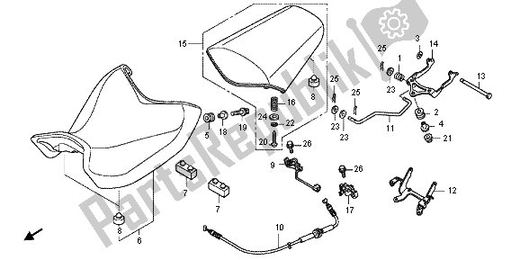 All parts for the Seat of the Honda NC 700 XA 2013