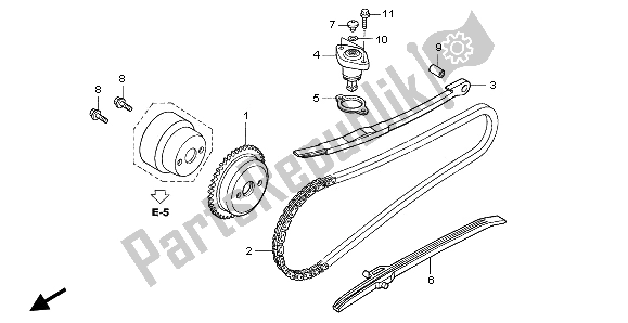 All parts for the Cam Chain & Tensioner of the Honda NPS 50 2006