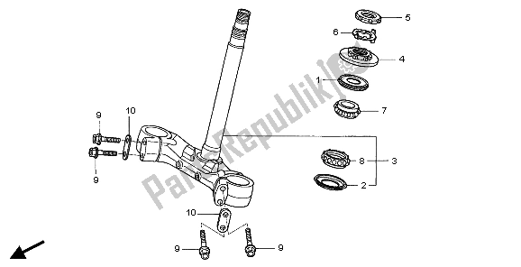 All parts for the Steering Stem of the Honda ST 1300 2007