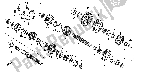 All parts for the Transmission of the Honda NT 700V 2009